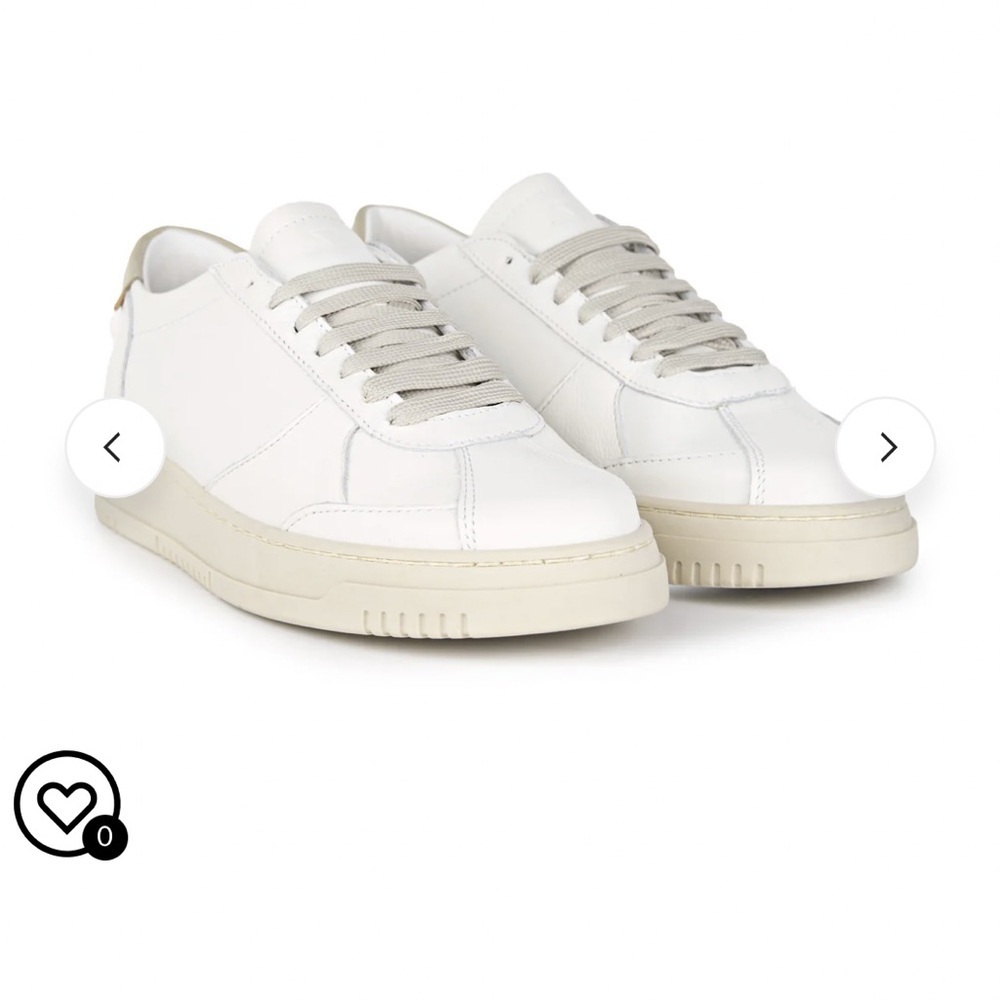 MONTEZEMOLO Men's White Calf Leather Tennis Court Sneakers Size 7